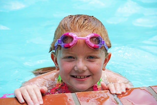 child swimming, at home lessons